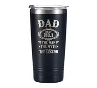 Onebttl Tasse à café de voyage isotherme en acier inoxydable pour papa, 590 ml, cadeau d'anniversaire de la part de sa fille/fils pour papa pour la fête des pères, Noël, mythe et légende