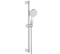 ONECE Ensemble Barre de Douche avec Flexible en Acier Inoxydable, Grande Douchette à Mains 12 cm, Support de Douche Réglable en Hauteur, Colonne de Douche Montage Mural sans Robinetterie, Chromé