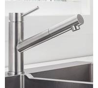 ONECE Robinet de Cuisine avec Douchette Extractible, Mitigeur Pivotant à 150° pour Evier, Robinetterie Brossé en Acier Inoxydable, Aérateur Démontable, Eau Froide et Chaude Montage Facile