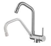 ONECE Robinet de Cuisine Rabattable avec Tête de Pulvérisation Rotative, Mitigeur Evier 2 Jets, Robinettrie Pliable devant Fenêtre, Pivotant à 360°, Acier Inox SS304, Brossé