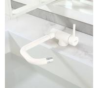 ONECE Robinet de Cuisine Rabattable, Mitigeur Évier 2 Jets Rotation 360°, Robinet devant Fenêtre, Acier Inox SS304, Beige