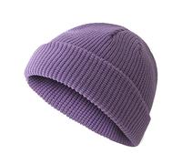 OneChance Bonnet tricoté pour homme et femme - Bonnet d'hiver doux - Bonnet chaud - Unisexe - Pour l'hiver et l'automne, Violet clair, 56/58 cm