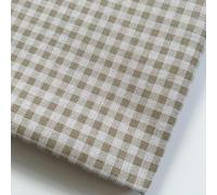 ONECHANCE Tissu en coton Imprimé au Metres Tissu à Carreaux Vichy Coton et Lin pour Couture, Rideaux, Ameublement de la Maison Color Carreaux Kaki Clair Size 2 Mètres