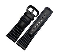ONECMN Bracelet de montre en cuir véritable pour hommes, 28mm, avec points, boucles pour Sevenfriday P3B/01 S2/01(Black blue,28mm Black button)