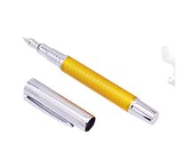 ONECMN Stylo plume exquis en fibre de carbone à pointe moyenne de 0,7 mm, couleur jaune tendance, stylo d'écriture de qualité pour bureau et entreprise