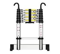 OneColor Échelle télescopique en aluminium 2,1 m Charge maximale 150 kg Certifié EN131 portable avec crochets Idéal pour un usage domestique et professionnel 5,4 m