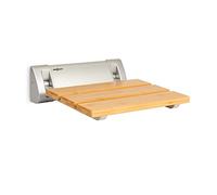 Oneconcept Arielle Siège de Douche : siège Rabattable, siège en Bambou, Suspension en Aluminium, Poids Max. 160 kg, matériel de Montage Inclus, Bois