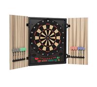 OneConcept Dartmaster 180 Electronic Dartboard, LED Display, 8 Players, Virtual Opponent, 12 Darts, Beige