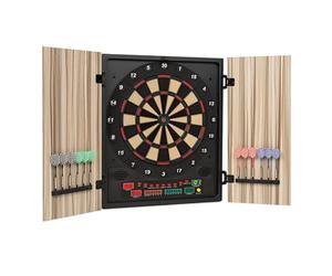 OneConcept Dartmaster 180 Electronic Dartboard, LED Display, 8 Players, Virtual Opponent, 12 Darts, Beige