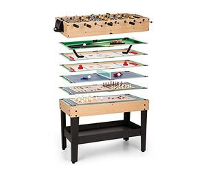 OneConcept Game-Star - table Multijeux Pliable, Billard Pliable, Babyfoot, Pieds Réglables, Description Complexe des Jeux, Dimensions 105 x 71 x 58 cm (lxhxp)