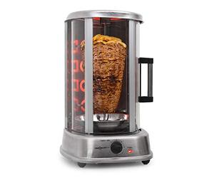 oneConcept Kebap Master - Rôtissoire verticale, Machine à kebab, Grill vertical, puissance max. 1500W (Argent avec Porte)