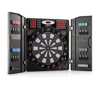 OneConcept Masterdarter - Cible fléchette, Jeu de fléchette, Jeux de fléchette électronique, Jeu de PC, 38 Jeux, 211 Variantes, Jusqu’à 16 Joueurs, Affichage LED, Pointe Douce - Noir