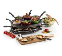 oneConcept Woklette Appareil à raclette électrique avec set wok party & plaque de grill antiadhésif