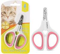 OneCut Ciseaux à griffes pour chiens et lapins avec poignées antidérapantes - Coupe-ongles pour animaux de compagnie - Coupe-ongles pour chats, chiots et chatons - Rose