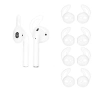 OneCut Lot de 5 paires de coussinets en silicone compatibles avec AirPods 1 et 2, embouts en silicone doux antidérapants pour écouteurs de sport, crochets en gel anti-chute, accessoires de protection