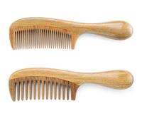 Onedor Ensemble de peignes à cheveux en bois de santal faits à la main, antistatique parfumé à dents larges et peignes à dents fines pour démêler les cheveux naturels