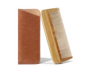 Onedor Haarkamm aus natürlichem Sandelholz, handgefertigt, 100% natürliches Sandelholz, antistatisch, natürlicher Haarentwirrer, Holzkamm (court)