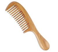 Onedor - Peigne à cheveux en bois de santal vert naturel et artisanal - Démêlant naturel, anti-statique et parfumé pour hommes et femmes (peigne à dents larges)