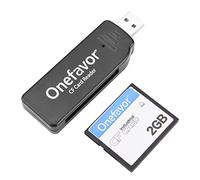 Onefavor Lecteur de Cartes Compact Flash, Lecteur/graveur USB de Carte mémoire Compact Flash CF (avec Carte CF de 256 MB)
