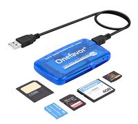 Onefavor SmartMedia Lecteur de Cartes Tout-en-Un USB Universel Multi-Cartes Slim Hub Read Smart Media SD, XD, CF, MMC, MS Pro Duo (Lecteur de Carte + Adaptateur iPhone)