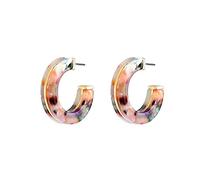 Onefeart Plaqué Or Boucles D'Oreilles Pour Les Femmes C Forme Couleur Conception Mode Style Prévenir Les Allergies 30MMx30MM Colorée