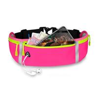 ONEFLOW Active Pro Ceinture de course pour Apple iPhone 11, avec 3 compartiments, respirant, sac banane pour téléphone portable, étanche, ceinture de course, Triple rose, iPhone 17e, Utilité