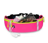 ONEFLOW Active Pro - Ceinture de course pour Asus Zenfone 12 Ultra - Avec 3 compartiments - Respirante - Pour le sport et le jogging - Imperméable - Rose vif