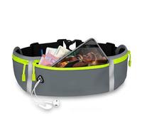 ONEFLOW Active Pro - Ceinture de course pour Asus Zenfone 12 Ultra - Avec 3 compartiments - Respirante - Pour le sport et le jogging - Imperméable - Gris