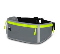 ONEFLOW Active Pro Ceinture de course pour Blackview A200 Pro, avec 3 compartiments, respirante, sac banane pour téléphone portable, pour le jogging, étanche, gris