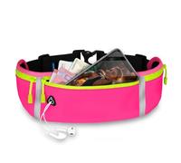 ONEFLOW Active Pro Ceinture de course pour CMF Phone 1, avec 3 compartiments, respirant, sac banane pour téléphone portable, étanche, rose vif