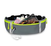 ONEFLOW Active Pro Ceinture de course pour CMF Phone 1, avec 3 compartiments, respirant, sac banane pour téléphone portable, étanche, gris
