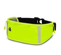 ONEFLOW Active Pro Ceinture de course pour Honor avec 3 compartiments, respirante, sac banane de sport pour téléphone portable, sac banane étanche, ceinture de course, Green Motion, Honor 400 Lite