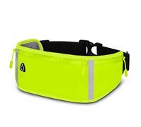 ONEFLOW Active Pro Ceinture de course pour Honor X6b avec 3 compartiments, respirant, sac banane pour téléphone portable, étanche, vert