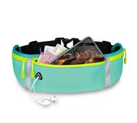 ONEFLOW Active Pro Ceinture de course pour Huawei Pura 70 Pro, avec 3 compartiments, respirant, sac banane pour téléphone portable, étanche, bleu