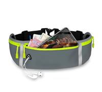 ONEFLOW Active Pro Ceinture de course pour Motorola Edge 50 Neo, avec 3 compartiments, respirant, sac banane pour téléphone portable, pour le jogging, étanche, gris