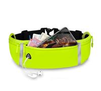 ONEFLOW Active Pro Ceinture de course pour Motorola Moto E13, avec 3 compartiments, respirant, sac banane pour téléphone portable, pour le jogging, étanche, vert