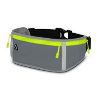 ONEFLOW Active Pro Ceinture de course pour Poco F6, avec 3 compartiments, respirante, sac banane pour téléphone portable, pour le jogging, étanche, gris