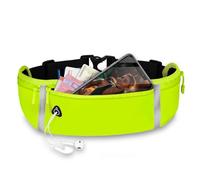 ONEFLOW Active Pro Ceinture de course pour Poco F7 Pro, avec 3 compartiments, respirante, sac banane pour téléphone portable, pour le jogging, étanche, vert