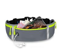 ONEFLOW Active Pro Ceinture de course pour Poco F7 Ultra - Avec 3 compartiments - Respirante - Pour le sport - Pour le jogging - Imperméable - Gris