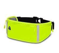 ONEFLOW Active Pro Ceinture de course pour Redmi Note 14 Pro 5G, avec 3 compartiments, respirant, sac banane pour téléphone portable, pour le jogging, étanche, vert