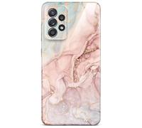 ONEFLOW Bliss Coque de protection pour Samsung Galaxy A52/A52s 5G - Aspect marbre - Avec protection de l'appareil photo - Motif : coque rigide à paillettes - Marbré - Rose gris