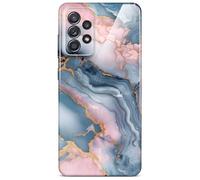 ONEFLOW Bliss Coque de protection pour Samsung Galaxy A52/A52s 5G - Aspect marbre - Avec protection de l'appareil photo - Motif : coque rigide à paillettes - Marbré - Rose doré gris