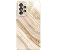 ONEFLOW Bliss Coque de protection pour Samsung Galaxy A52/A52s 5G - Aspect marbre - Avec protection de l'appareil photo - Motif : coque rigide à paillettes - Marbré - Beige doré