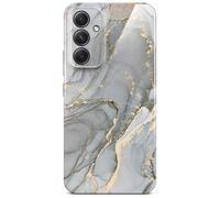ONEFLOW Bliss Coque de protection pour Samsung Galaxy A54 5G, aspect marbré, design avec protection de l'appareil photo, motif : coque rigide à paillettes, marbré, gris doré