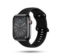 ONEFLOW Bracelet de rechange souple compatible avec Apple Watch SE 3 (44 mm), bracelet de sport en silicone souple pour homme et femme, noir