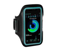 ONEFLOW Brassard de sport pour Samsung Galaxy A35 5G - Avec fenêtre tactile - Pour le sport et l'extérieur - Support pour téléphone portable pour le bras - Sac de course - Bleu