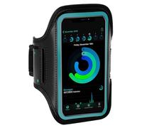 OneFlow Brassard de sport pour téléphone portable compatible avec Apple iPhone 13 Mini extérieur Jogging Bras Support Smartphone Sac Bleu, bleu/noir, (WO-160228-BLAU)