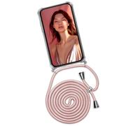 ONEFLOW Chaîne de téléphone portable pour Nokia 7.1 - Coque avec bande - Avec chaîne amovible - Pour téléphone portable - À porter autour du cou - Long cordon de téléphone portable - Twist - Or rose