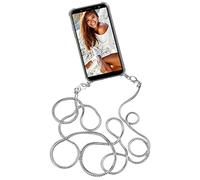 OneFlow Chaîne pour téléphone Portable Premium Compatible avec iPhone 11 | Étui pour téléphone Portable avec lanière à Porter Étui en Silicone + chaîne métallique, Argent - Étroit