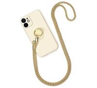 ONEFLOW Chainless Chaîne de téléphone portable pour Apple iPhone 12 Mini - Avec bande à porter autour du cou - Amovible - Doré